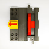 1x LEGO® DUPLO® Eisenbahn Schienen Start/Stop dark grey dunkelgrau + Stellstein - nerdyvana.com