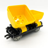 LEGO DUPLO Güterwagen Kipplore gelb schwarz Eisenbahn Waggon Train Wagen - nerdyvana.com