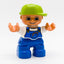 LEGO DUPLO Junge Figur grüne Cap weißes Shirt blaue Jeans Latzhose 47205pb002 - nerdyvana.com