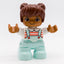 LEGO DUPLO Mädchen Figur braune Haare Latzhose mint rot gestreift 47205pb071 - nerdyvana.com