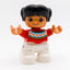 LEGO DUPLO Mädchen Kind Figur Pullover Muster rot weiß schwarze Haare 47205pb052 - nerdyvana.com