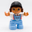 LEGO DUPLO Mädchen Kind Figur Reiterhelm Latzhose hellblau 47205pb083 - nerdyvana.com
