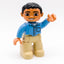 LEGO DUPLO Papa Mann Figur schwarze Haare hellblaues Hemd beige Hose 47394pb159 - nerdyvana.com