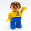 LEGO DUPLO Papa Mann Figur Shirt gelb Tennisschläger blaue Hose Sport 47394pb074 - nerdyvana.com