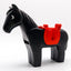 LEGO DUPLO Pferd Schwarz roter Sattel Kopf beweglich Western Ranch 2173c01pb01 - nerdyvana.com