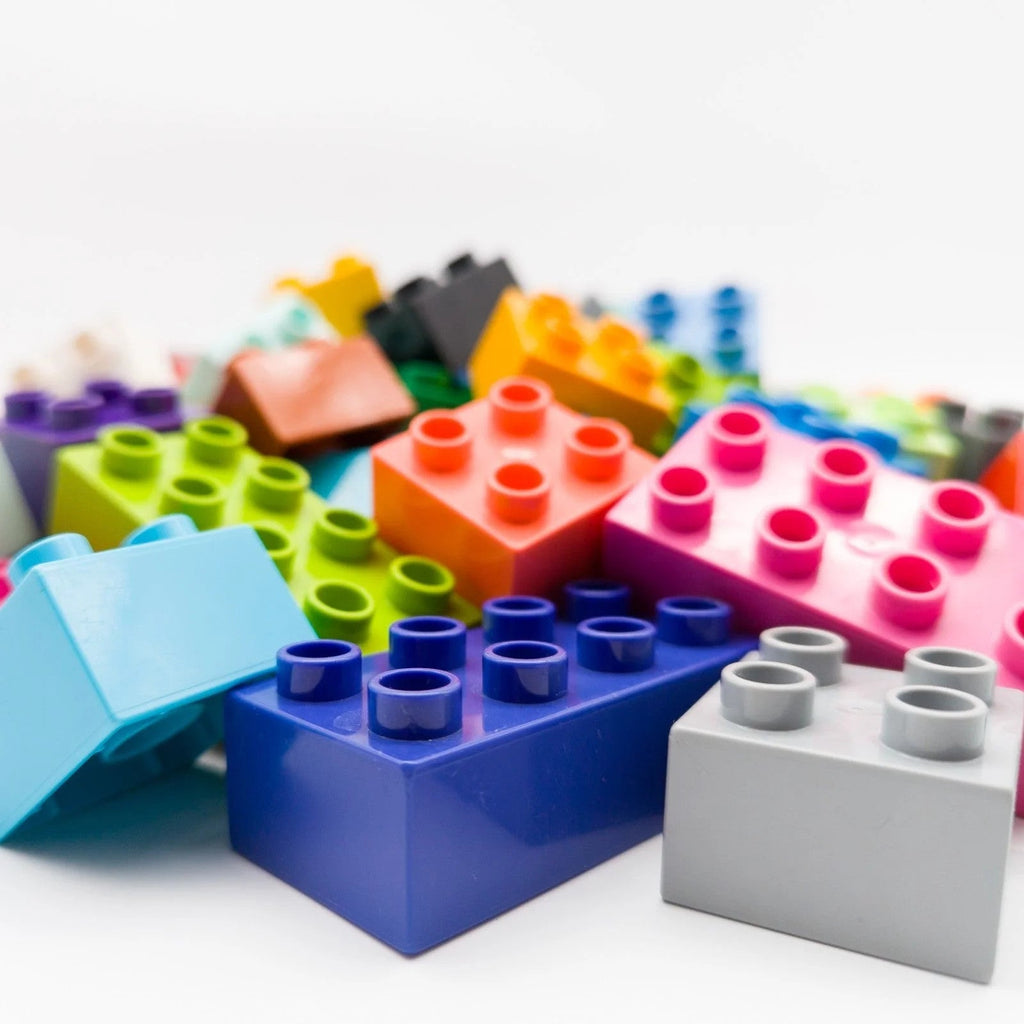 100 LEGO DUPLO Steine XXL Bausteine Set 50/50 Mix bunt 2x2 4er 2x4 8er 3437 3011 - nerdyvana.com