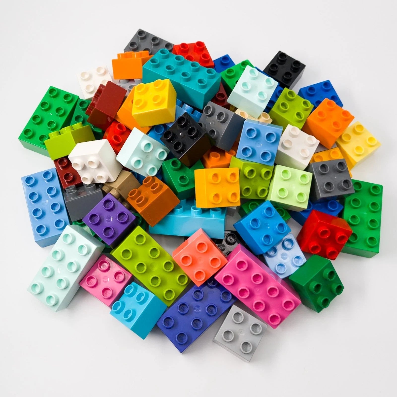 100 LEGO DUPLO Steine XXL Bausteine Set 50/50 Mix bunt 2x2 4er 2x4 8er 3437 3011 - nerdyvana.com