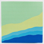 1x LEGO 3811 Grundplatte 32x32 Paradisa Sand Meer Town blau grün beige gereinigt - nerdyvana.com