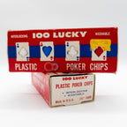 2x 100 Lucky Plastic Poker Chips Interlocking Washable USA 60s / 70s OVP Vintage - nerdyvana.com