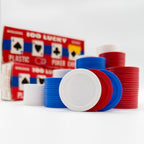 2x 100 Lucky Plastic Poker Chips Interlocking Washable USA 60s / 70s OVP Vintage - nerdyvana.com