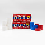 2x 100 Lucky Plastic Poker Chips Interlocking Washable USA 60s / 70s OVP Vintage - nerdyvana.com