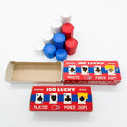 2x 100 Lucky Plastic Poker Chips Interlocking Washable USA 60s / 70s OVP Vintage - nerdyvana.com