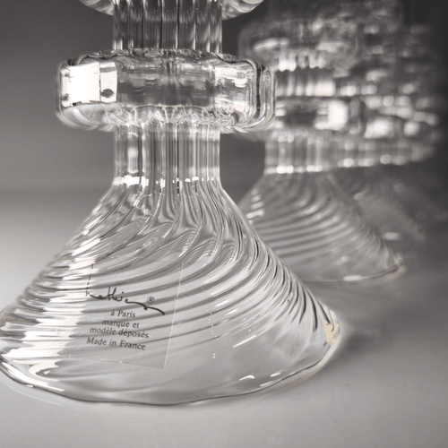 6er Set Mathias Paris Kristall Kerzenhalter 36cm Signiert OVP Baccarat Designer - nerdyvana.com