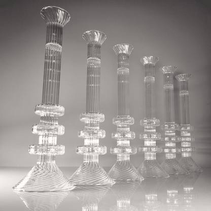6er Set Mathias Paris Kristall Kerzenhalter 36cm Signiert OVP Baccarat Designer - nerdyvana.com