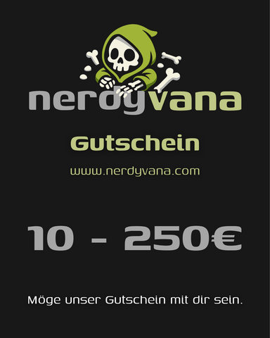 nerdyvana.com Gutschein 10–250 € – Geschenk Nerds Star Wars Gaming Anime