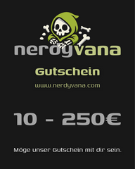 nerdyvana.com Gutschein 10–250 € – Geschenk Nerds Star Wars Gaming Anime