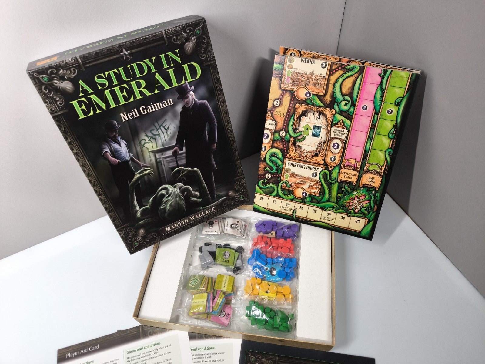 A Study in Emerald Brettspiel 1st Ed 2013 Wallace Gaiman Cthulhu OOP TOP - nerdyvana.com