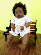 Annette Himstedt Künstlerpuppe Mo 1990 Afro Baby Doll 55cm mit Zertifikat - nerdyvana.com