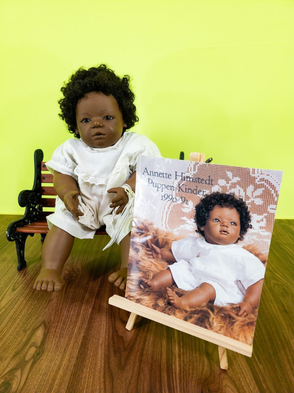 Annette Himstedt Künstlerpuppe Mo 1990 Afro Baby Doll 55cm mit Zertifikat - nerdyvana.com
