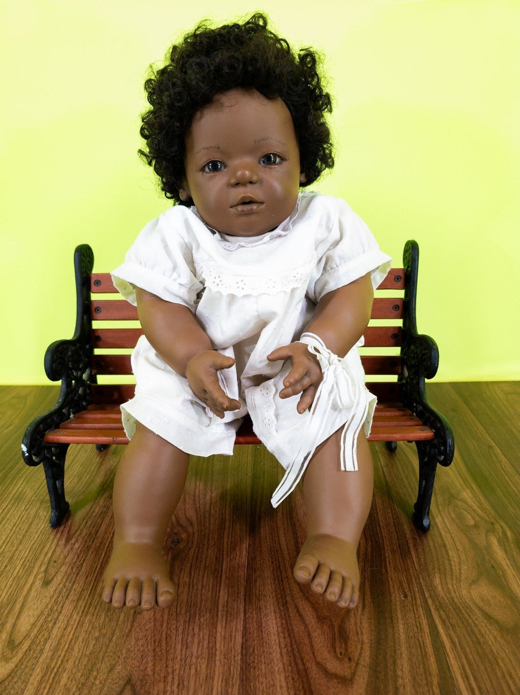 Annette Himstedt Künstlerpuppe Mo 1990 Afro Baby Doll 55cm mit Zertifikat - nerdyvana.com