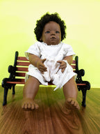 Annette Himstedt Künstlerpuppe Mo 1990 Afro Baby Doll 55cm mit Zertifikat - nerdyvana.com