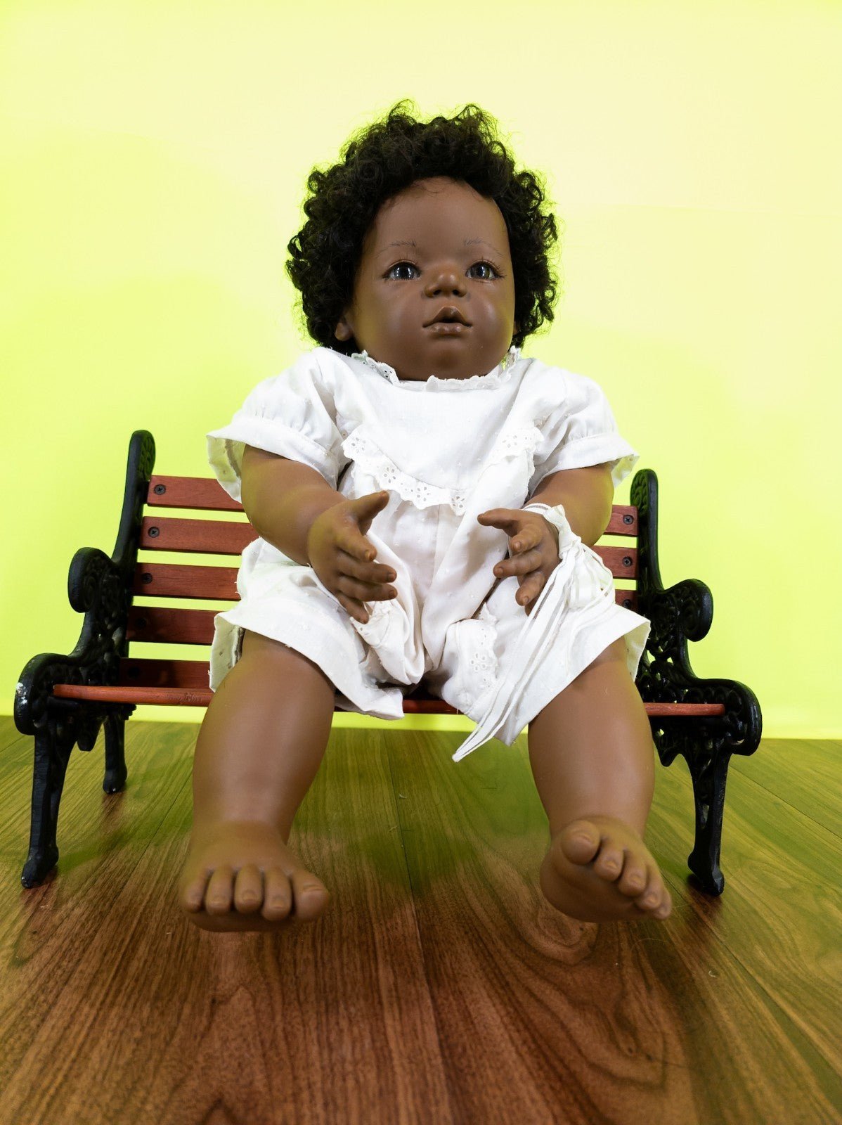 Annette Himstedt Künstlerpuppe Mo 1990 Afro Baby Doll 55cm mit Zertifikat - nerdyvana.com