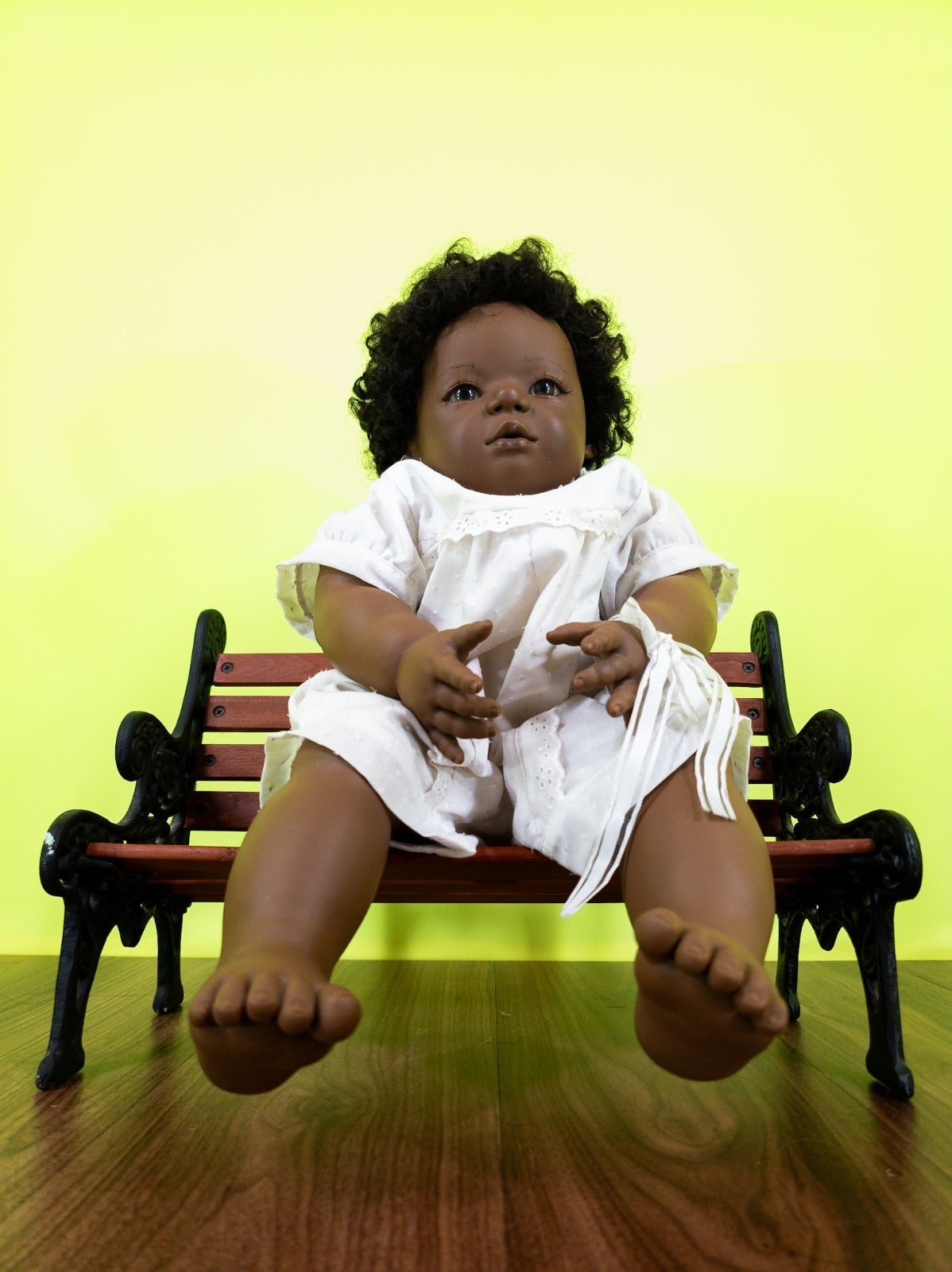 Annette Himstedt Künstlerpuppe Mo 1990 Afro Baby Doll 55cm mit Zertifikat - nerdyvana.com