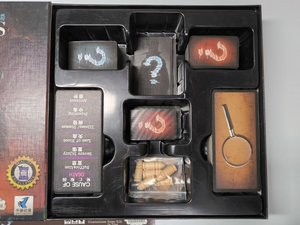 CS Files Brettspiel Deduktion Mordfall Boardgame Jolly Thinkers OVP komplett EN - nerdyvana.com