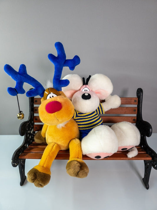 Depesche Diddl Maus Plüschfigur mit Rentier Rudolph Stofftier 90er Rarität - nerdyvana.com