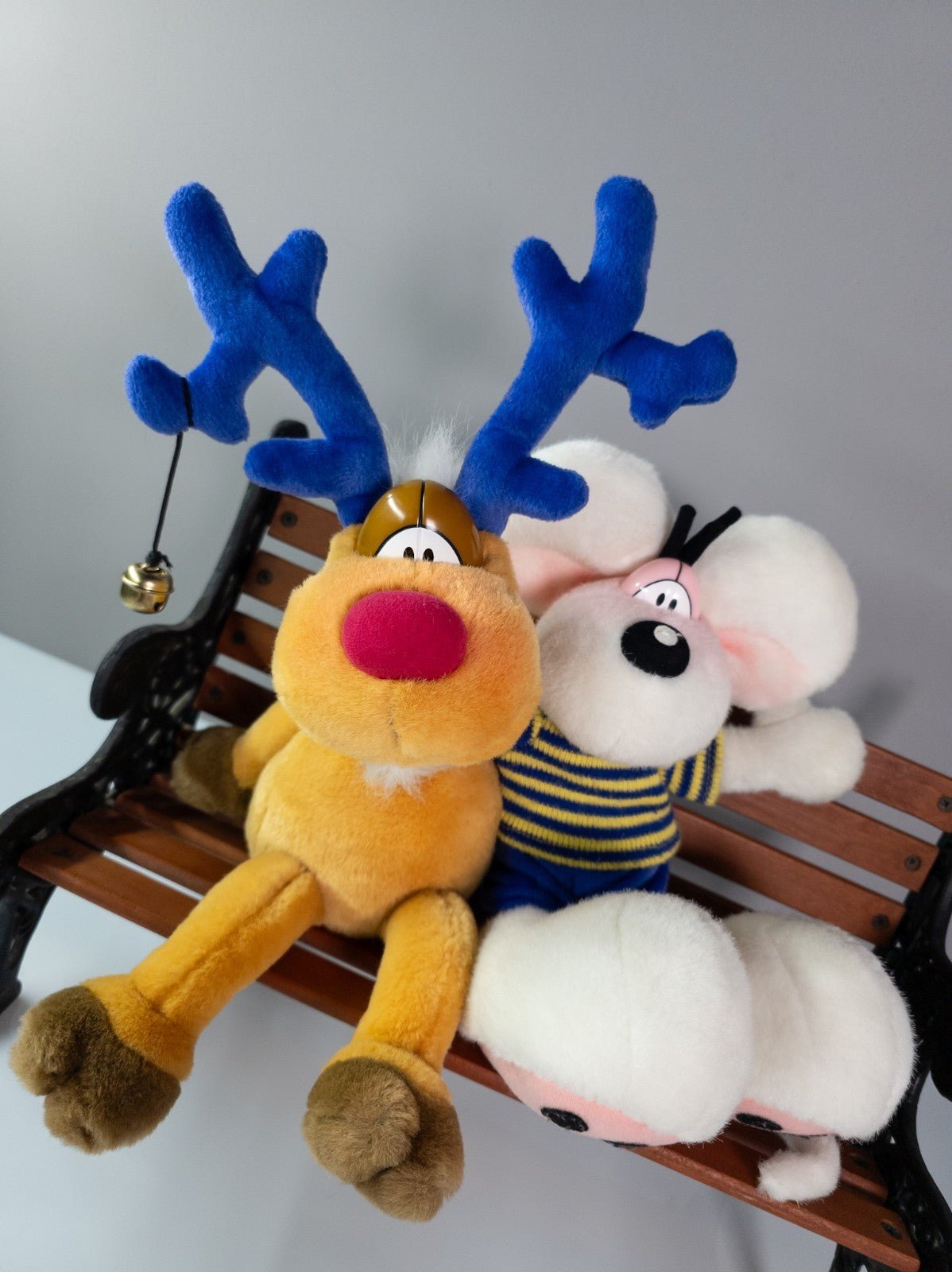 Depesche Diddl Maus Plüschfigur mit Rentier Rudolph Stofftier 90er Rarität Zweitbild