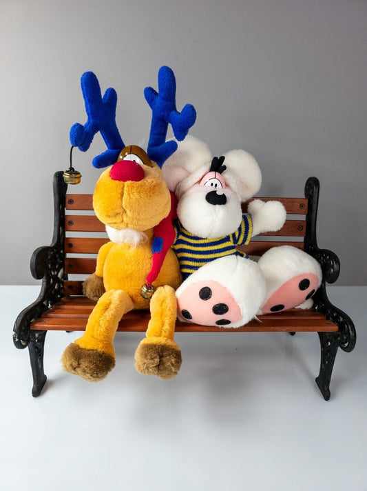 Diddl Maus Plüschfigur mit Rentier Rudolph 90er Jahre Stofftier Sammler TOP - nerdyvana.com
