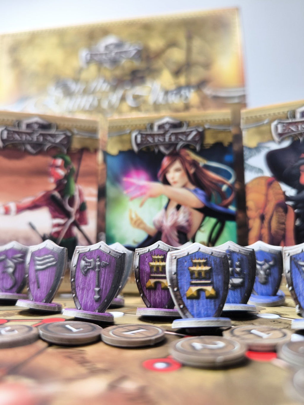 Existenz On the Ruins of Chaos Brettspiel komplett Karten Figuren Regeln OVP - nerdyvana.com