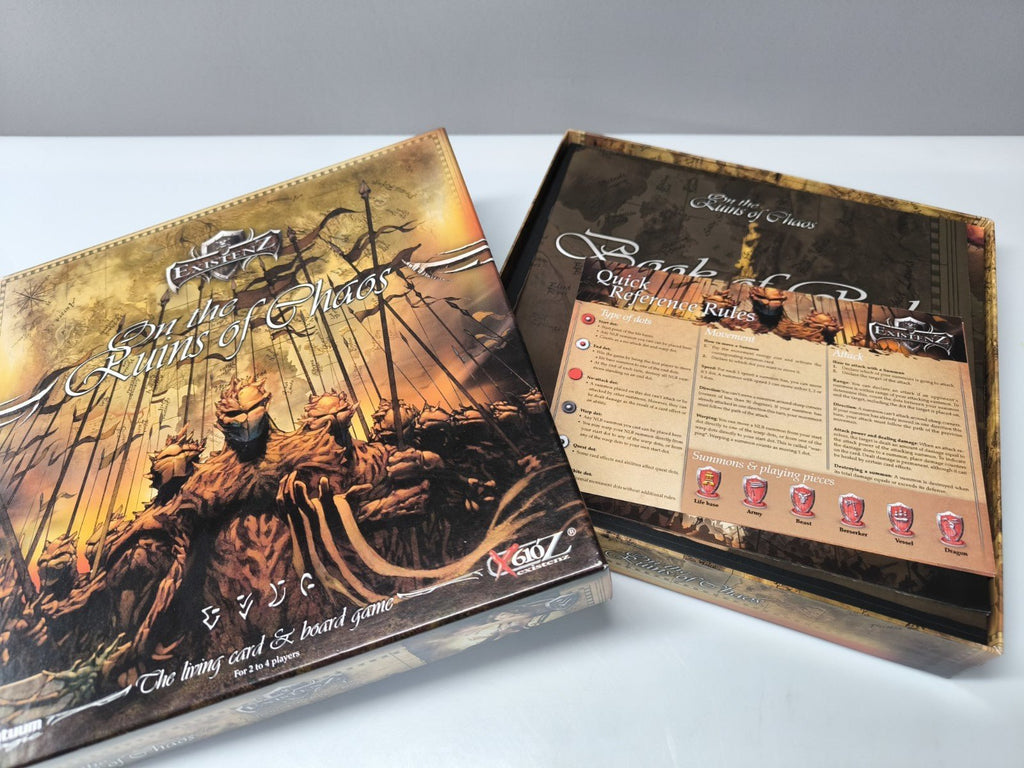 Existenz On the Ruins of Chaos Brettspiel komplett Karten Figuren Regeln OVP - nerdyvana.com
