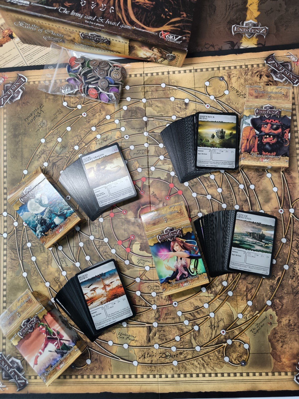 Existenz On the Ruins of Chaos Brettspiel komplett Karten Figuren Regeln OVP - nerdyvana.com