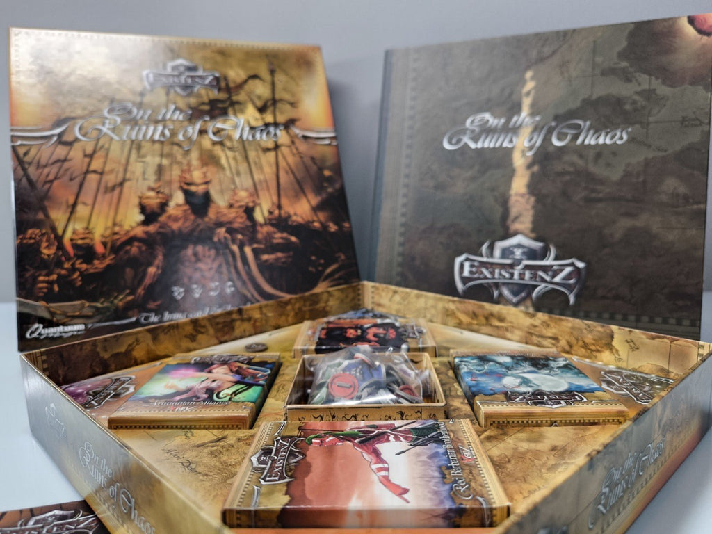 Existenz On the Ruins of Chaos Brettspiel komplett Karten Figuren Regeln OVP - nerdyvana.com