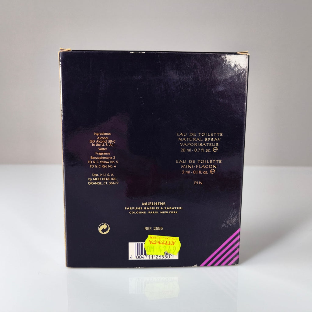 Gabriela Sabatini Duft - Set – EdT 20 ml + Mini 3 ml + Sammler - Pin – Vintage OVP - nerdyvana.com