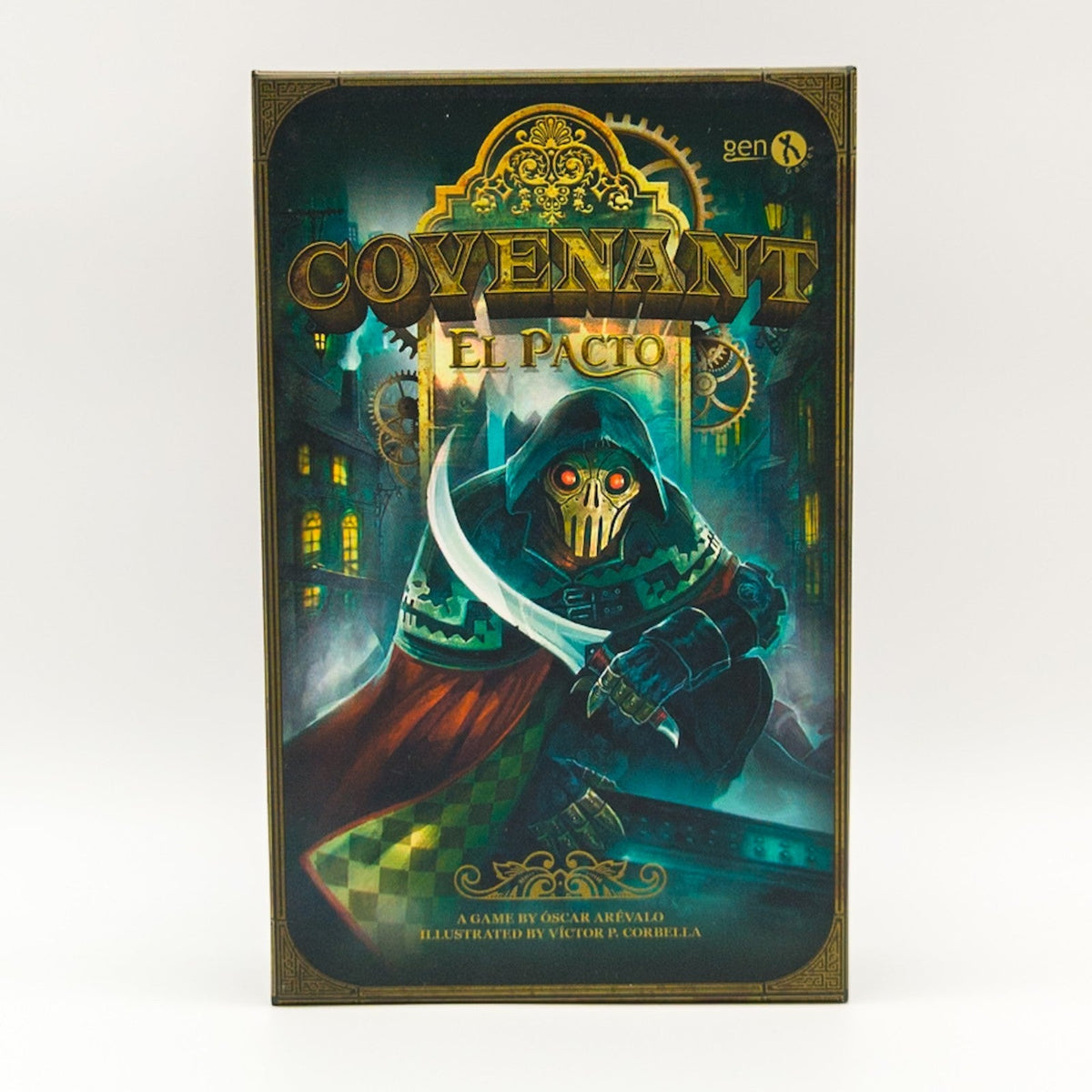 Gen X Games Covenant El Pacto Kartenspiel signiert vom Designer Essen Messe 2016 - nerdyvana.com