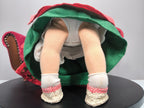 Käthe Kruse Stoffpuppe 37 cm 1980er Zöpfe Rot - Grün Kleid Sammler Vintage TOP - nerdyvana.com