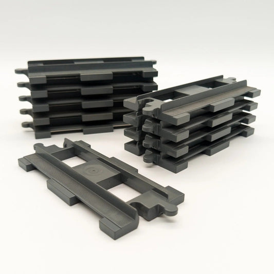 LEGO DUPLO 10x Schienen Geraden Gleise Eisenbahn dunkelgrau 6377 - nerdyvana.com