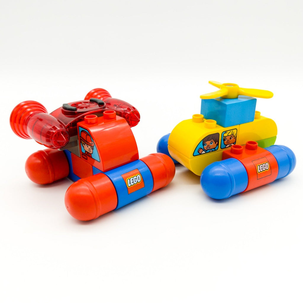LEGO DUPLO 2 fantastische Vehikel 2000 rot blau Raketenmodul Autos nerdycustom - nerdyvana.com