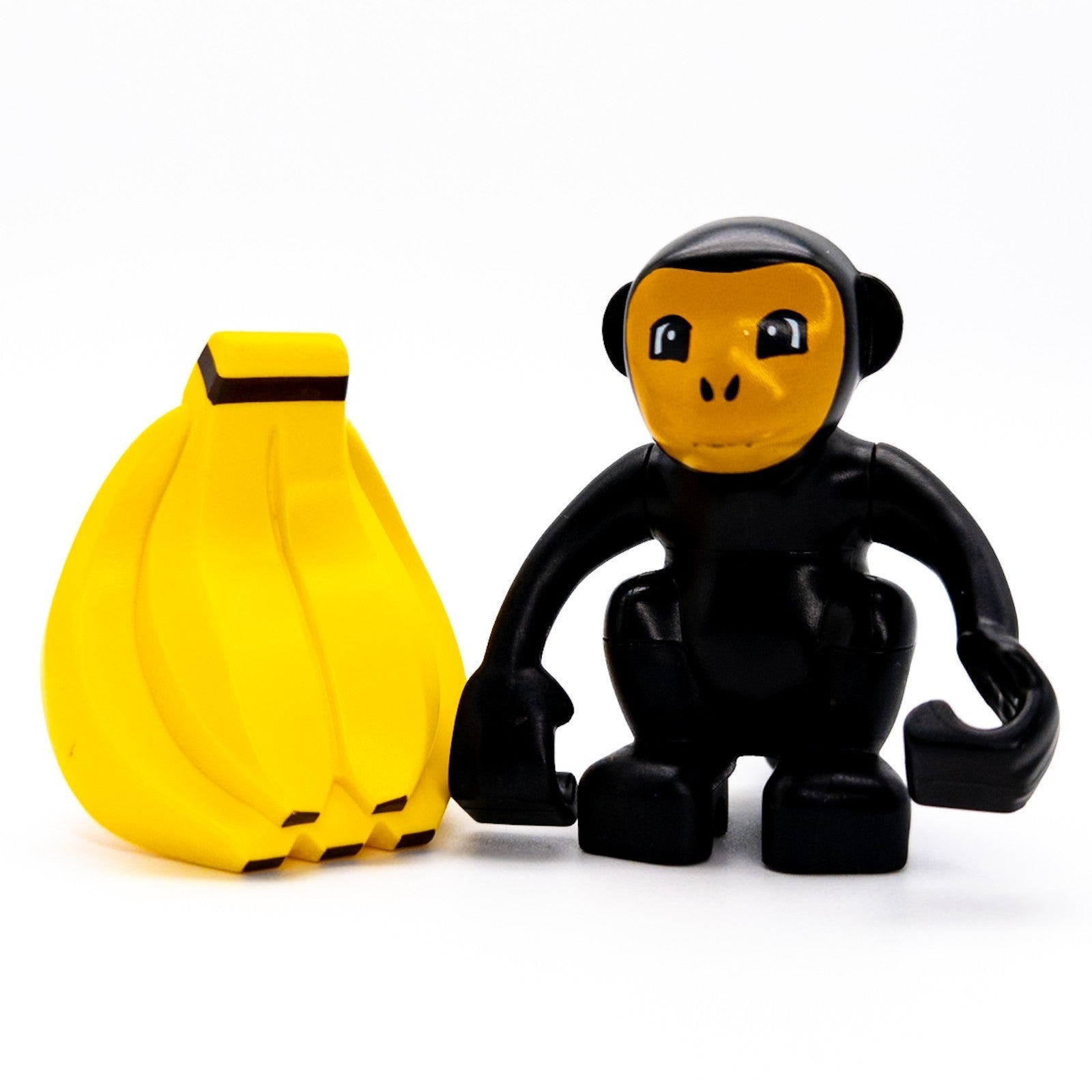 LEGO DUPLO Affe mit Bananen schwarz gelb Tierfigur Lebensmittel Zoo Dschungel Zweitbild