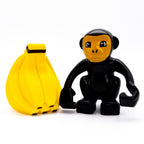 LEGO DUPLO Affe mit Bananen schwarz gelb Tierfigur Lebensmittel Zoo Dschungel - nerdyvana.com