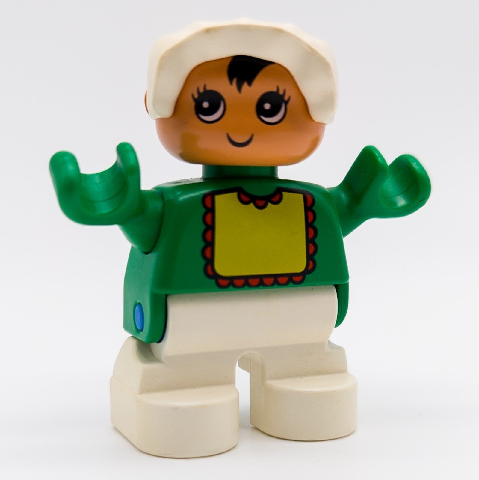 LEGO DUPLO Baby Kleinkind Figur grün weiße Mütze Säugling Vintage 6453pb024 - nerdyvana.com