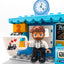LEGO DUPLO Bahnhof Bahnsteig mit Pizzeria Café Eis Verkäufer Figur Eisenbahn MOC - nerdyvana.com