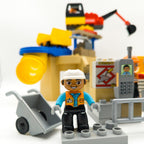 LEGO DUPLO Baustelle Set mit Bagger LKW Bauarbeiter Figuren 3D Bauplatte Felsen - nerdyvana.com