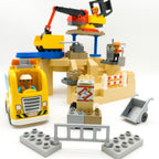 LEGO DUPLO Baustelle Set mit Bagger LKW Bauarbeiter Figuren 3D Bauplatte Felsen - nerdyvana.com