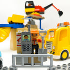 LEGO DUPLO Baustelle Set mit Bagger LKW Bauarbeiter Figuren 3D Bauplatte Felsen - nerdyvana.com