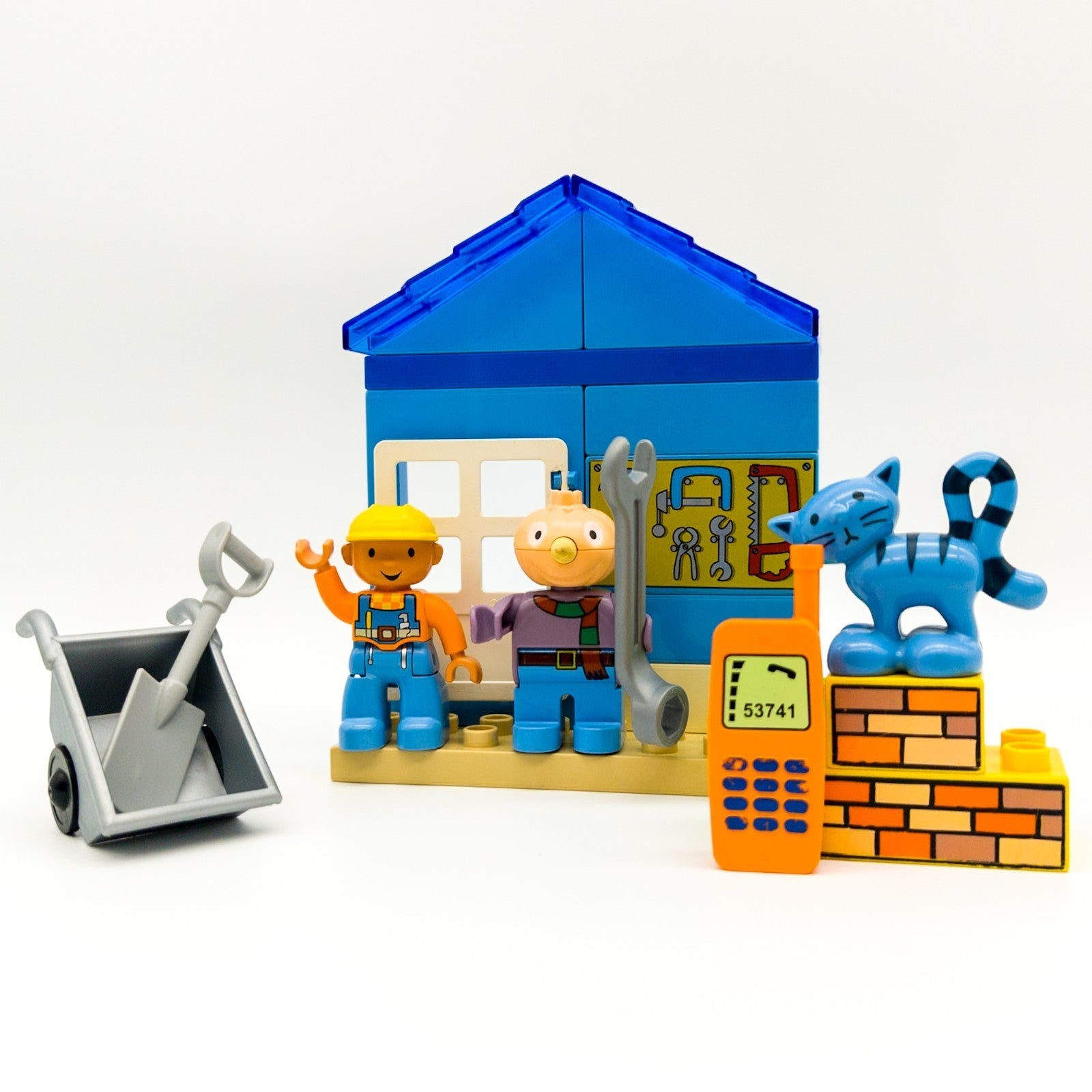 LEGO DUPLO Bob der Baumeister Knolle Figur Haus Schubkarre Werkzeug nerdycustom - nerdyvana.com
