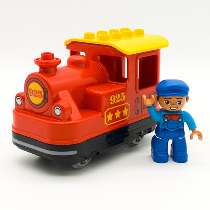 LEGO DUPLO Dampflok Push & Go Lokomotive Eisenbahn Lok Figur rot gelb 925 10874 - nerdyvana.com