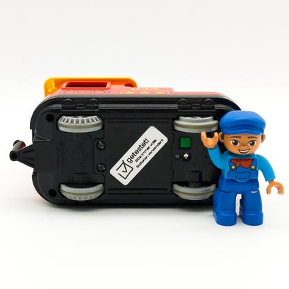 LEGO DUPLO Dampflok Push & Go Lokomotive Eisenbahn Lok Figur rot gelb 925 10874 - nerdyvana.com